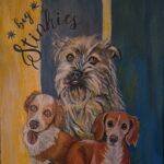 whimsical dog trio